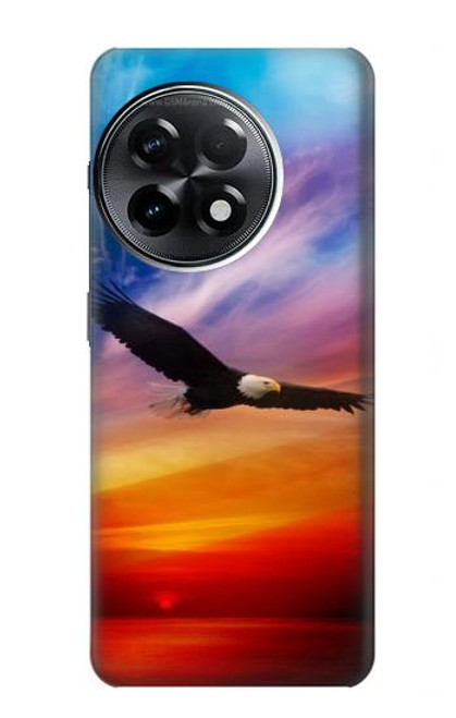 S3841 白頭ワシ カラフルな空 Bald Eagle Flying Colorful Sky OnePlus 11R バックケース、フリップケース・カバー