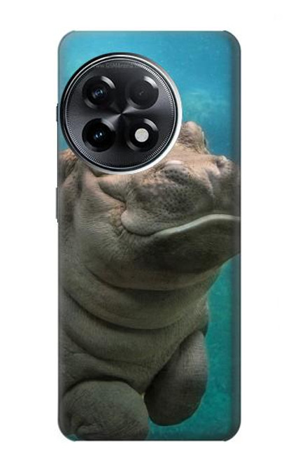 S3871 かわいい赤ちゃんカバ カバ Cute Baby Hippo Hippopotamus OnePlus 11R バックケース、フリップケース・カバー