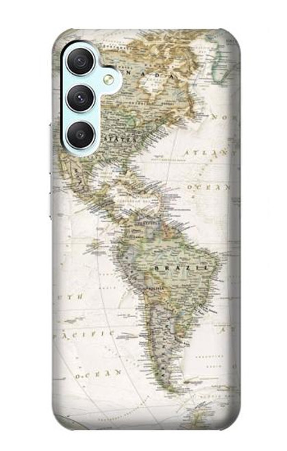S0604 世界地図 World Map Samsung Galaxy A34 5G バックケース、フリップケース・カバー