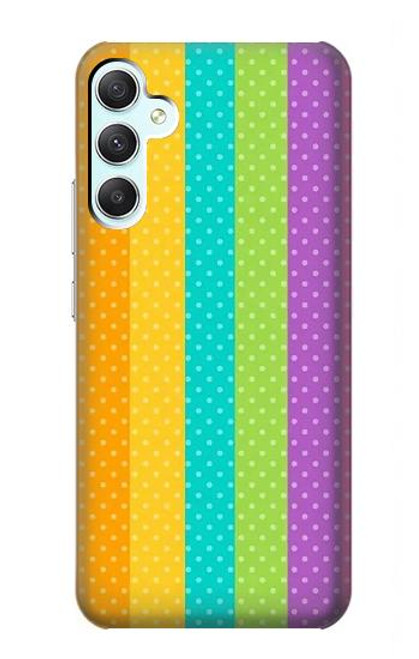 S3678 カラフルなレインボーバーティカル Colorful Rainbow Vertical Samsung Galaxy A34 5G バックケース、フリップケース・カバー