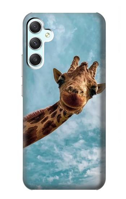 S3680 かわいいスマイルキリン Cute Smile Giraffe Samsung Galaxy A34 5G バックケース、フリップケース・カバー