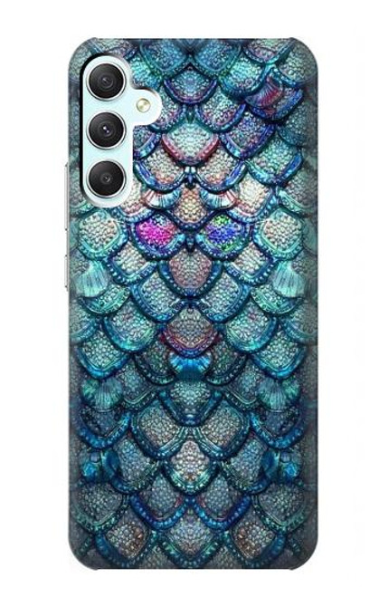 S3809 人魚の鱗 Mermaid Fish Scale Samsung Galaxy A34 5G バックケース、フリップケース・カバー