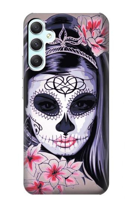 S3821 シュガースカルスチームパンクガールゴシック Sugar Skull Steam Punk Girl Gothic Samsung Galaxy A34 5G バックケース、フリップケース・カバー