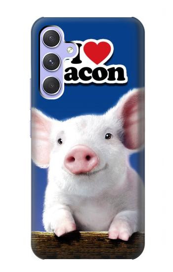 S0608 私はベーコンが大好き かわいい子ブタ I Love Bacon Cute Baby Pig Samsung Galaxy A54 5G バックケース、フリップケース・カバー