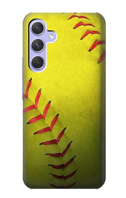 S3031 黄色のソフトボール Yellow Softball Ball Samsung Galaxy A54 5G バックケース、フリップケース・カバー
