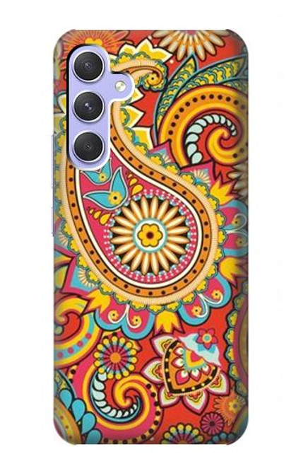 S3402 ペイズリー花柄 Floral Paisley Pattern Seamless Samsung Galaxy A54 5G バックケース、フリップケース・カバー