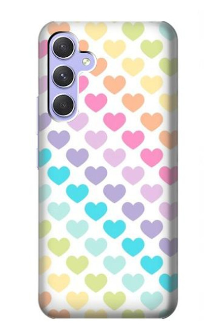S3499 カラフルなハート柄 Colorful Heart Pattern Samsung Galaxy A54 5G バックケース、フリップケース・カバー