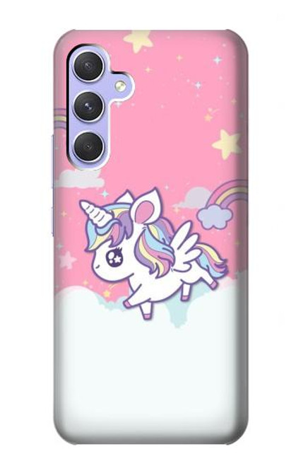 S3518 ユニコーン漫画 Unicorn Cartoon Samsung Galaxy A54 5G バックケース、フリップケース・カバー