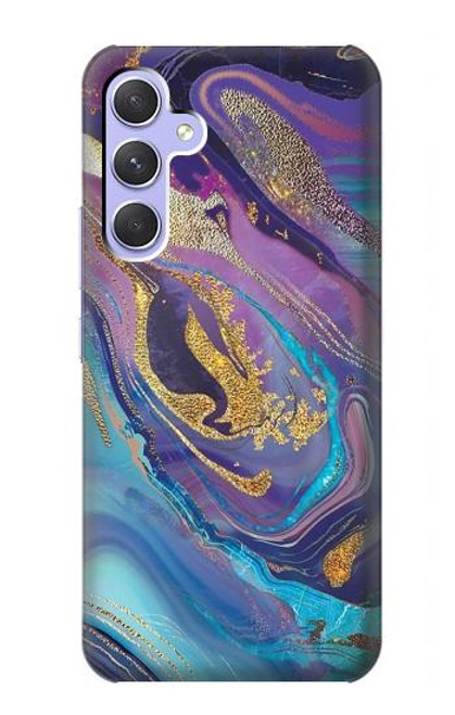 S3676 カラフルな抽象的な大理石の石 Colorful Abstract Marble Stone Samsung Galaxy A54 5G バックケース、フリップケース・カバー