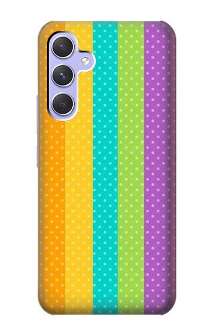 S3678 カラフルなレインボーバーティカル Colorful Rainbow Vertical Samsung Galaxy A54 5G バックケース、フリップケース・カバー