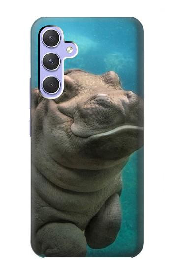 S3871 かわいい赤ちゃんカバ カバ Cute Baby Hippo Hippopotamus Samsung Galaxy A54 5G バックケース、フリップケース・カバー