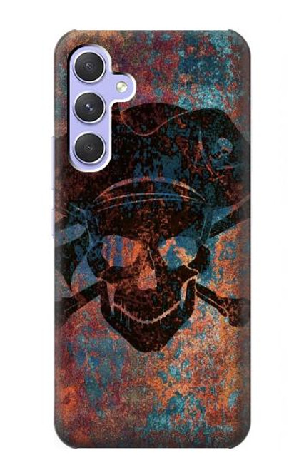S3895 海賊スカルメタル Pirate Skull Metal Samsung Galaxy A54 5G バックケース、フリップケース・カバー