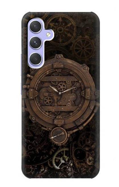 S3902 スチーム パンクなクロック ギア Steampunk Clock Gear Samsung Galaxy A54 5G バックケース、フリップケース・カバー