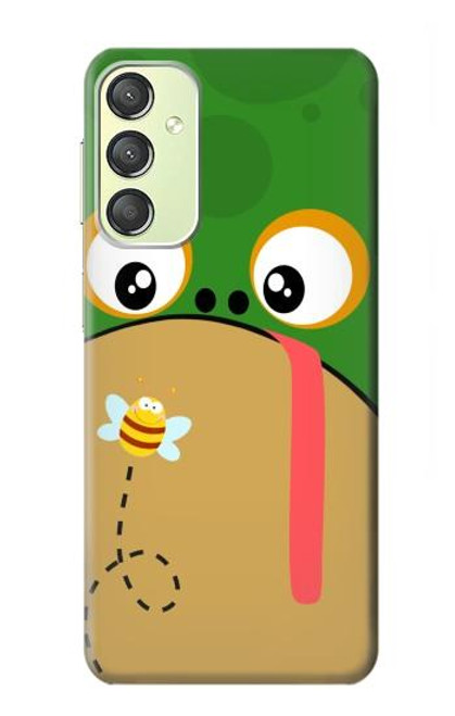 S2765 かわいいカエル ハチ 漫画 Frog Bee Cute Cartoon Samsung Galaxy A24 4G バックケース、フリップケース・カバー