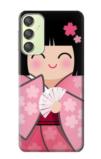 S3042 雛人形 着物桜 Japan Girl Hina Doll Kimono Sakura Samsung Galaxy A24 4G バックケース、フリップケース・カバー