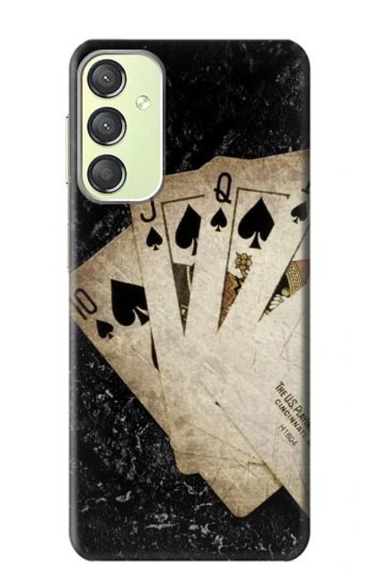 S3231 ヴィンテージロイヤルストレートフラッシュカード Vintage Royal Straight Flush Cards Samsung Galaxy A24 4G バックケース、フリップケース・カバー