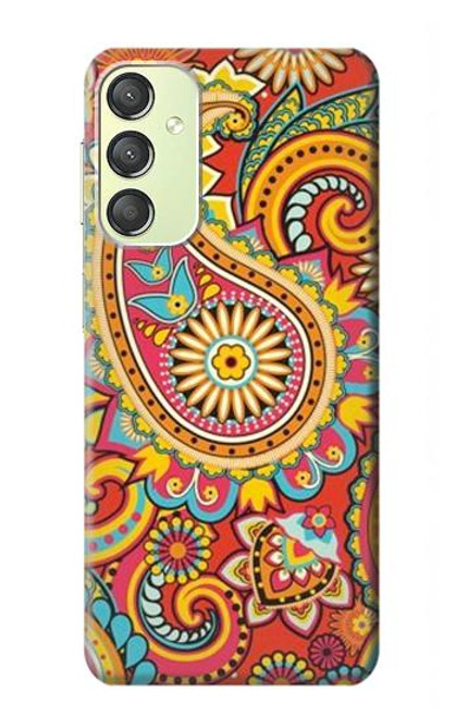 S3402 ペイズリー花柄 Floral Paisley Pattern Seamless Samsung Galaxy A24 4G バックケース、フリップケース・カバー