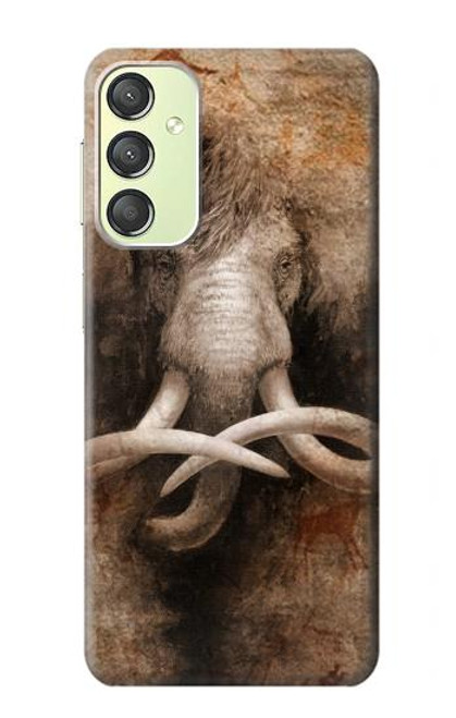 S3427 マンモス古代の洞窟芸術 Mammoth Ancient Cave Art Samsung Galaxy A24 4G バックケース、フリップケース・カバー