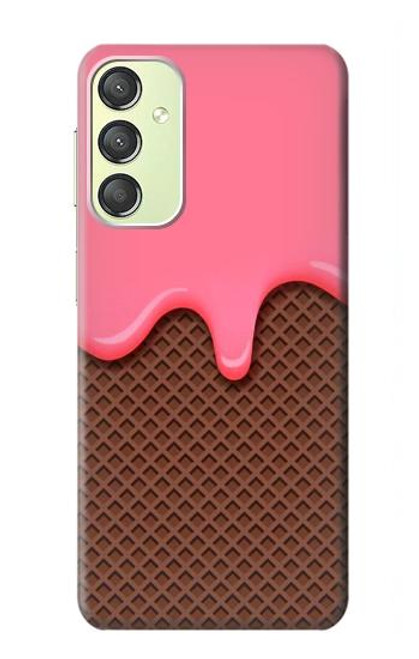 S3754 ストロベリーアイスクリームコーン Strawberry Ice Cream Cone Samsung Galaxy A24 4G バックケース、フリップケース・カバー