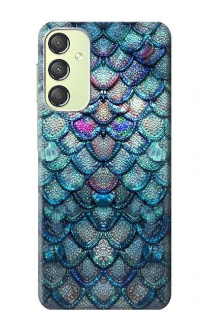 S3809 人魚の鱗 Mermaid Fish Scale Samsung Galaxy A24 4G バックケース、フリップケース・カバー
