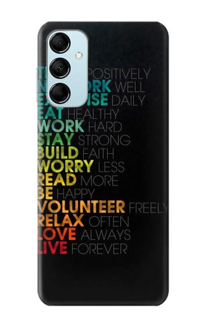S3523 ポジティブな言葉 Think Positive Words Quotes Samsung Galaxy M14 バックケース、フリップケース・カバー