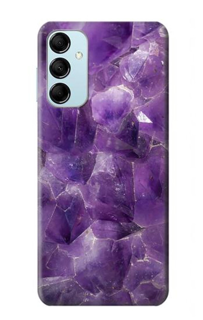 S3713 パープルクォーツアメジストグラフィックプリント Purple Quartz Amethyst Graphic Printed Samsung Galaxy M14 バックケース、フリップケース・カバー
