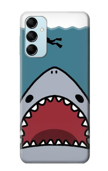 S3825 漫画のサメの海のダイビング Cartoon Shark Sea Diving Samsung Galaxy M14 バックケース、フリップケース・カバー