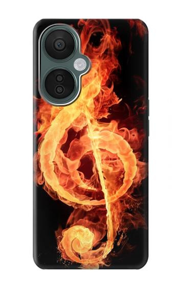 S0493 音楽ノート火災 Music Note Burn OnePlus Nord CE 3 Lite, Nord N30 5G バックケース、フリップケース・カバー
