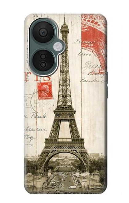 S2108 エッフェル塔パリポストカード Eiffel Tower Paris Postcard OnePlus Nord CE 3 Lite, Nord N30 5G バックケース、フリップケース・カバー