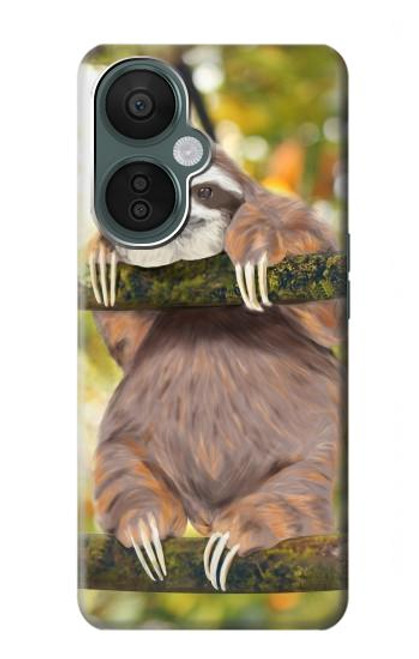S3138 かわいいナマケモノ  Cute Baby Sloth Paint OnePlus Nord CE 3 Lite, Nord N30 5G バックケース、フリップケース・カバー