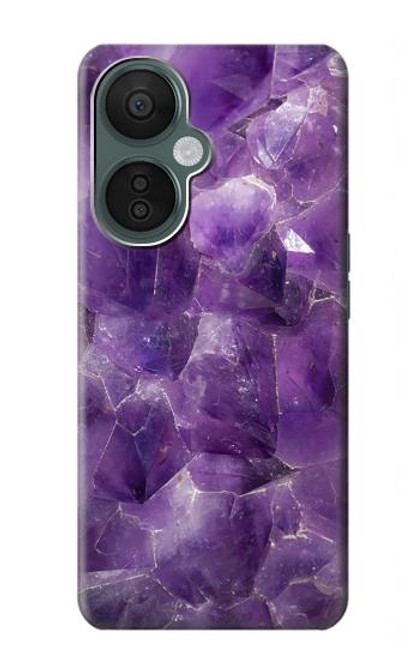 S3713 パープルクォーツアメジストグラフィックプリント Purple Quartz Amethyst Graphic Printed OnePlus Nord CE 3 Lite, Nord N30 5G バックケース、フリップケース・カバー