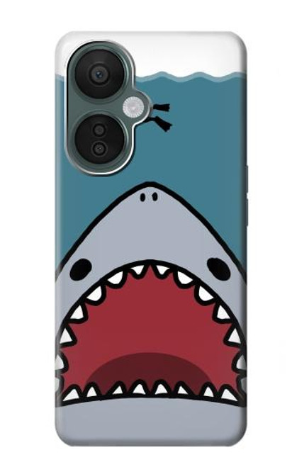 S3825 漫画のサメの海のダイビング Cartoon Shark Sea Diving OnePlus Nord CE 3 Lite, Nord N30 5G バックケース、フリップケース・カバー