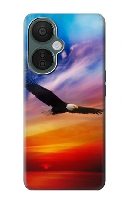 S3841 白頭ワシ カラフルな空 Bald Eagle Flying Colorful Sky OnePlus Nord CE 3 Lite, Nord N30 5G バックケース、フリップケース・カバー