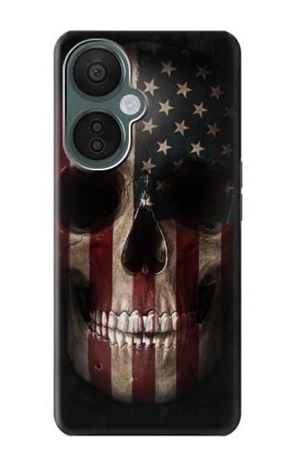 S3850 アメリカの国旗の頭蓋骨 American Flag Skull OnePlus Nord CE 3 Lite, Nord N30 5G バックケース、フリップケース・カバー