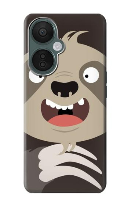 S3855 ナマケモノの顔の漫画 Sloth Face Cartoon OnePlus Nord CE 3 Lite, Nord N30 5G バックケース、フリップケース・カバー