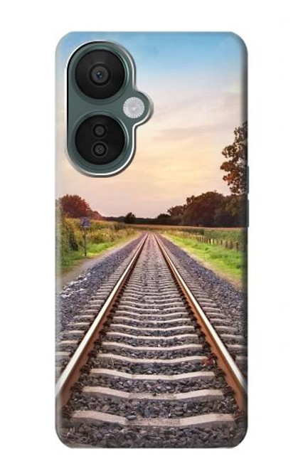 S3866 鉄道直線線路 Railway Straight Train Track OnePlus Nord CE 3 Lite, Nord N30 5G バックケース、フリップケース・カバー