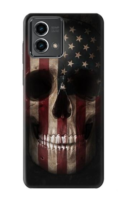 S3850 アメリカの国旗の頭蓋骨 American Flag Skull Motorola Moto G Stylus 5G (2023) バックケース、フリップケース・カバー