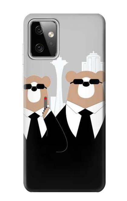 S3557 黒いスーツのクマ Bear in Black Suit Motorola Moto G Power (2023) 5G バックケース、フリップケース・カバー