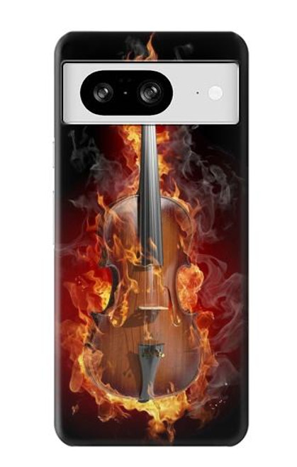 S0864 火ヴァイオリン Fire Violin Google Pixel 8 バックケース、フリップケース・カバー