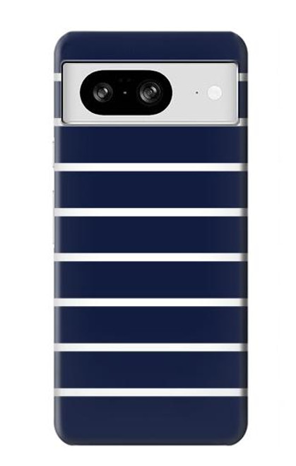 S2767 ネイビーホワイトストライプ Navy White Striped Google Pixel 8 バックケース、フリップケース・カバー