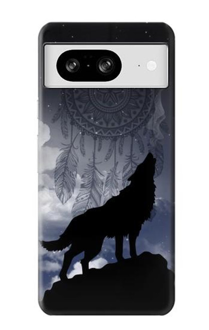 S3011 ドリームキャッチャーオオカミは 月にハウリング Dream Catcher Wolf Howling Google Pixel 8 バックケース、フリップケース・カバー