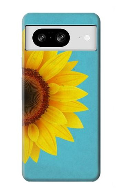 S3039 ひまわり Vintage Sunflower Blue Google Pixel 8 バックケース、フリップケース・カバー