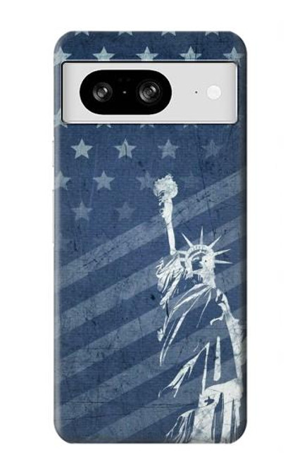 S3450 米国旗の自由の女神 US Flag Liberty Statue Google Pixel 8 バックケース、フリップケース・カバー