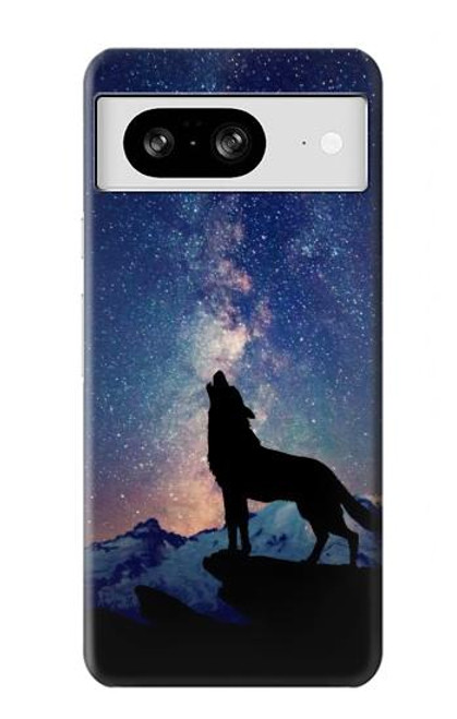 S3555 狼 Wolf Howling Million Star Google Pixel 8 バックケース、フリップケース・カバー