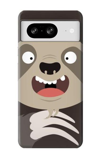 S3855 ナマケモノの顔の漫画 Sloth Face Cartoon Google Pixel 8 バックケース、フリップケース・カバー