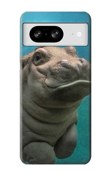 S3871 かわいい赤ちゃんカバ カバ Cute Baby Hippo Hippopotamus Google Pixel 8 バックケース、フリップケース・カバー