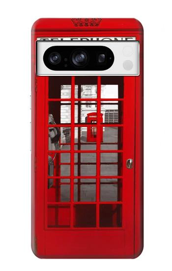 S0058 ロンドン〔イギリス〕の赤い電話ボックス Classic British Red Telephone Box Google Pixel 8 pro バックケース、フリップケース・カバー