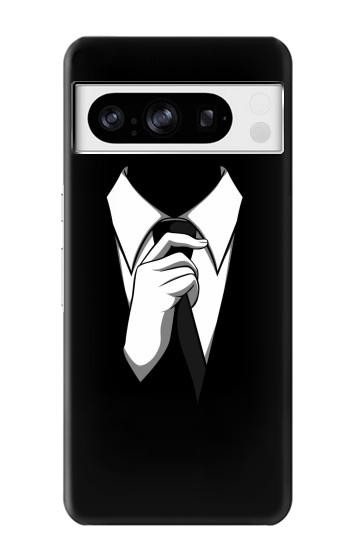 S1591 ブラックスーツで匿名の男 Anonymous Man in Black Suit Google Pixel 8 pro バックケース、フリップケース・カバー