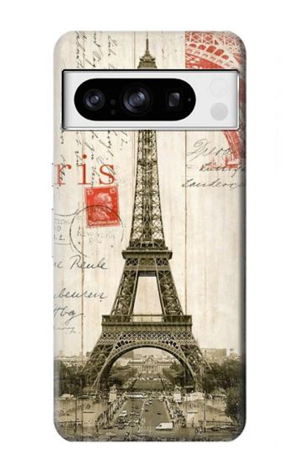 S2108 エッフェル塔パリポストカード Eiffel Tower Paris Postcard Google Pixel 8 pro バックケース、フリップケース・カバー