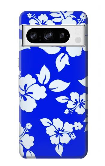 S2244 ハワイのハイビスカス青柄 Hawaiian Hibiscus Blue Pattern Google Pixel 8 pro バックケース、フリップケース・カバー